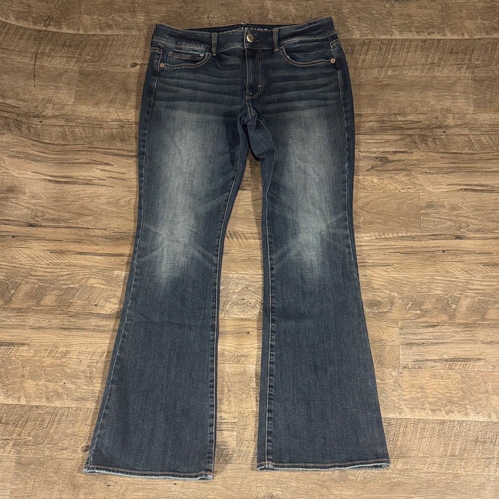 American Eagle Outfitters “Kick Boot” Dark Blue Bootcut Jeans - Size 12 Long